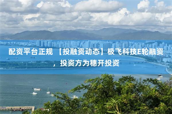 配资平台正规 【投融资动态】极飞科技E轮融资，投资方为穗开投资